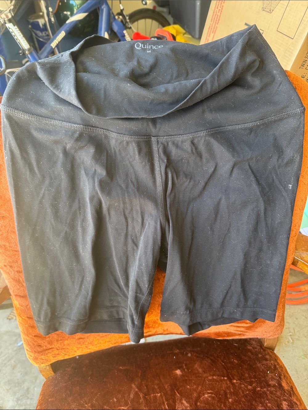 Quince Black High-Rise Bike Shorts, Women's M